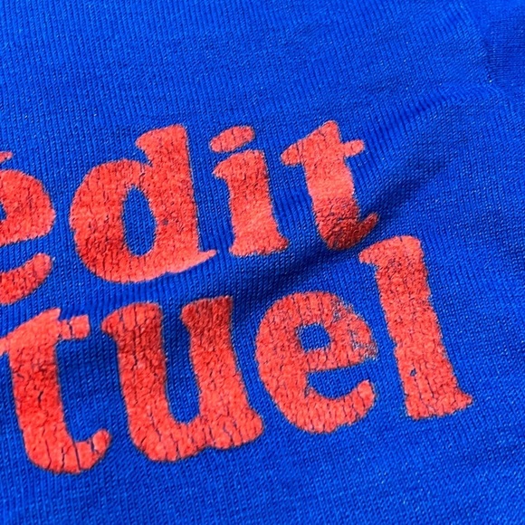 Vintage 80s Credit Mutuel Soccer Blue Sports 1980s Jersey Shirt - Picture 5 of 6